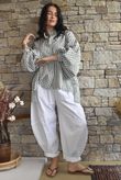 Ginny Gingham Balloon Sleeve Blouse Khaki